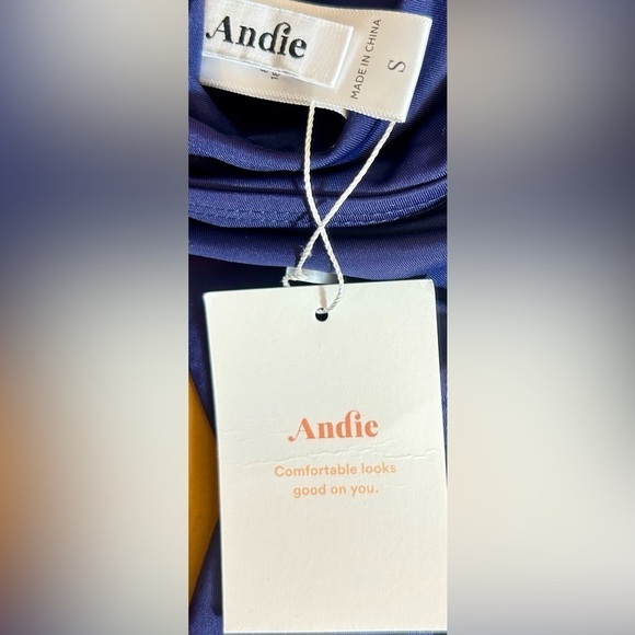 NWT Andie Swim Havana One-Piece Navy Swimsuit, Square Neck, Adjustable Straps S - Picture 10 of 15